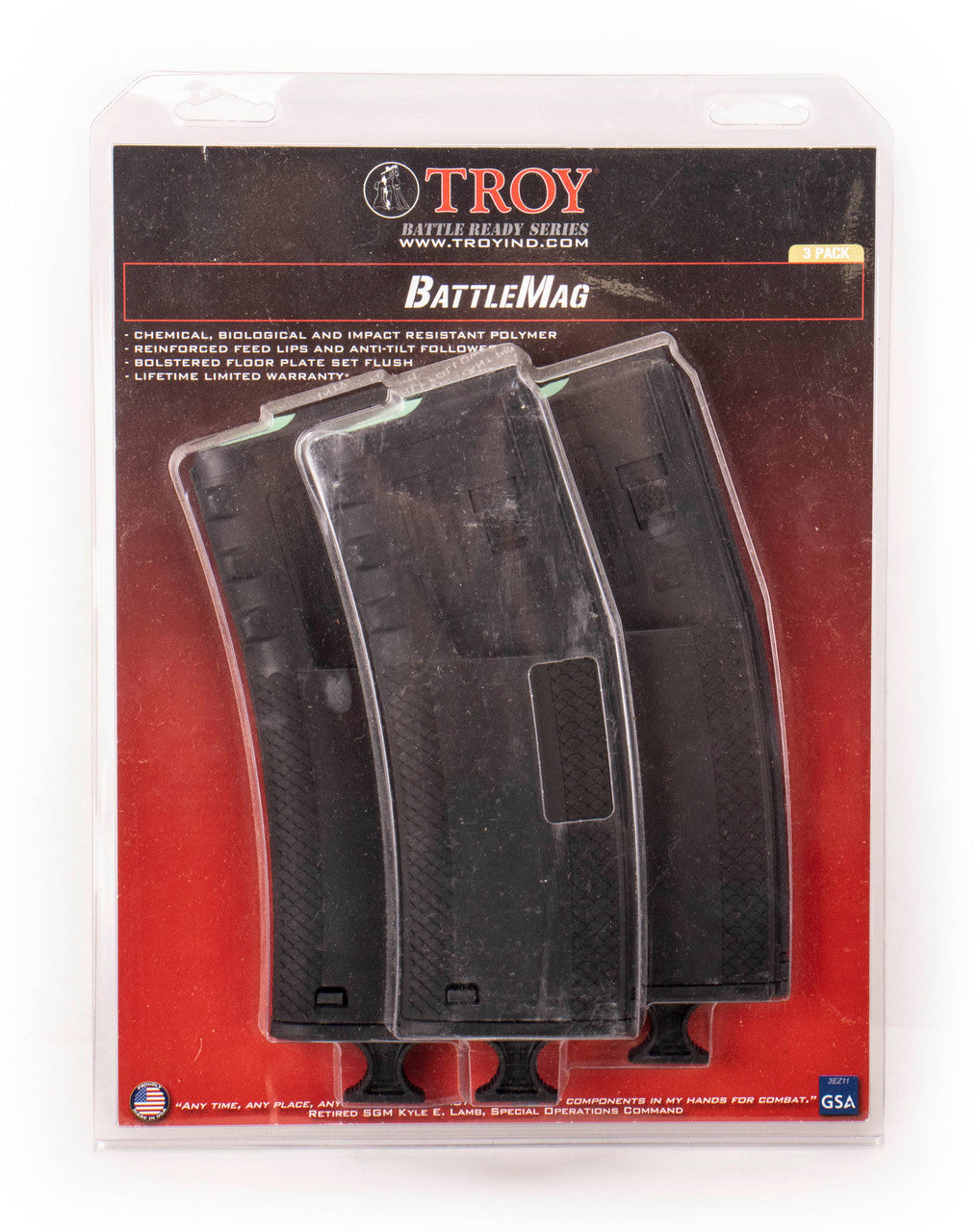 Troy Industries BattleMag Triple Pack 5.56x45mm NATO 30rd Magazine  - 4 Pack