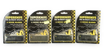 RDR Tools Superknife Folding Utility Knife w/ Hook Blades- 4 Pack
