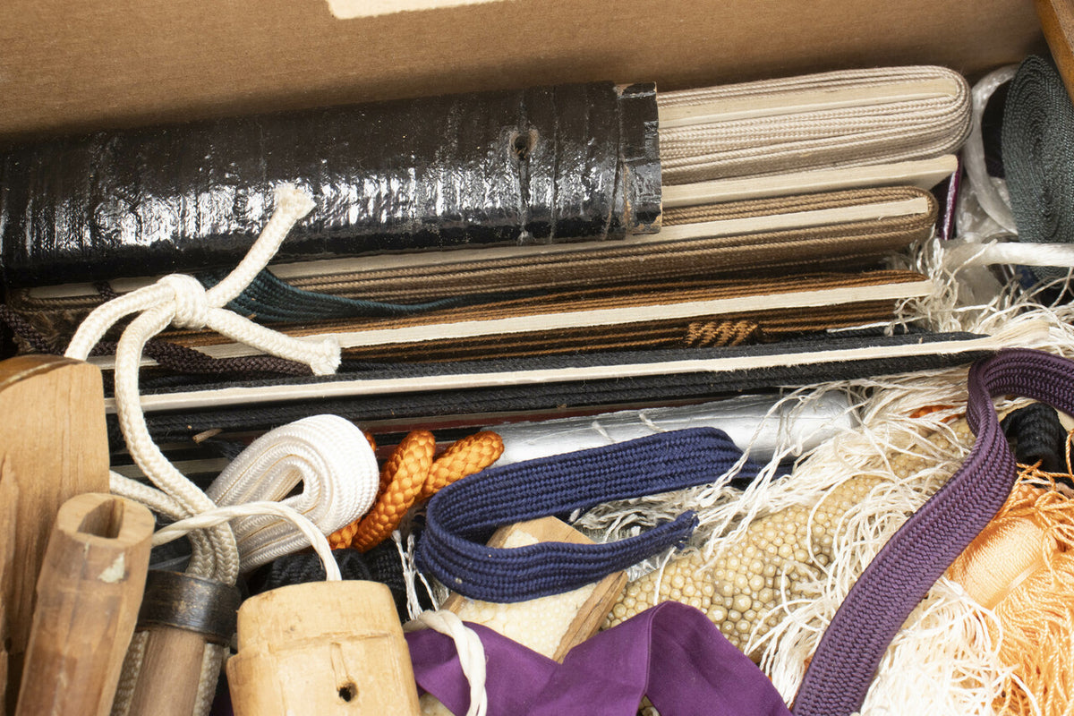 Japanese Sword Items, Scabbards, Handles, Etc. - 3 Boxes