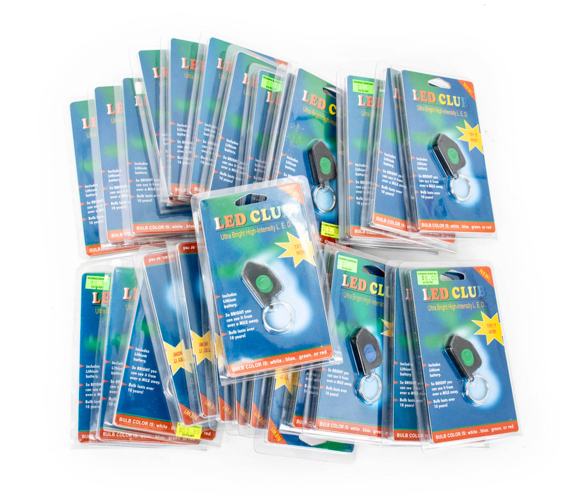 LED Club Ultra-Bright High-Intensity L.E.D Keychain Flashlight - 28 Pack