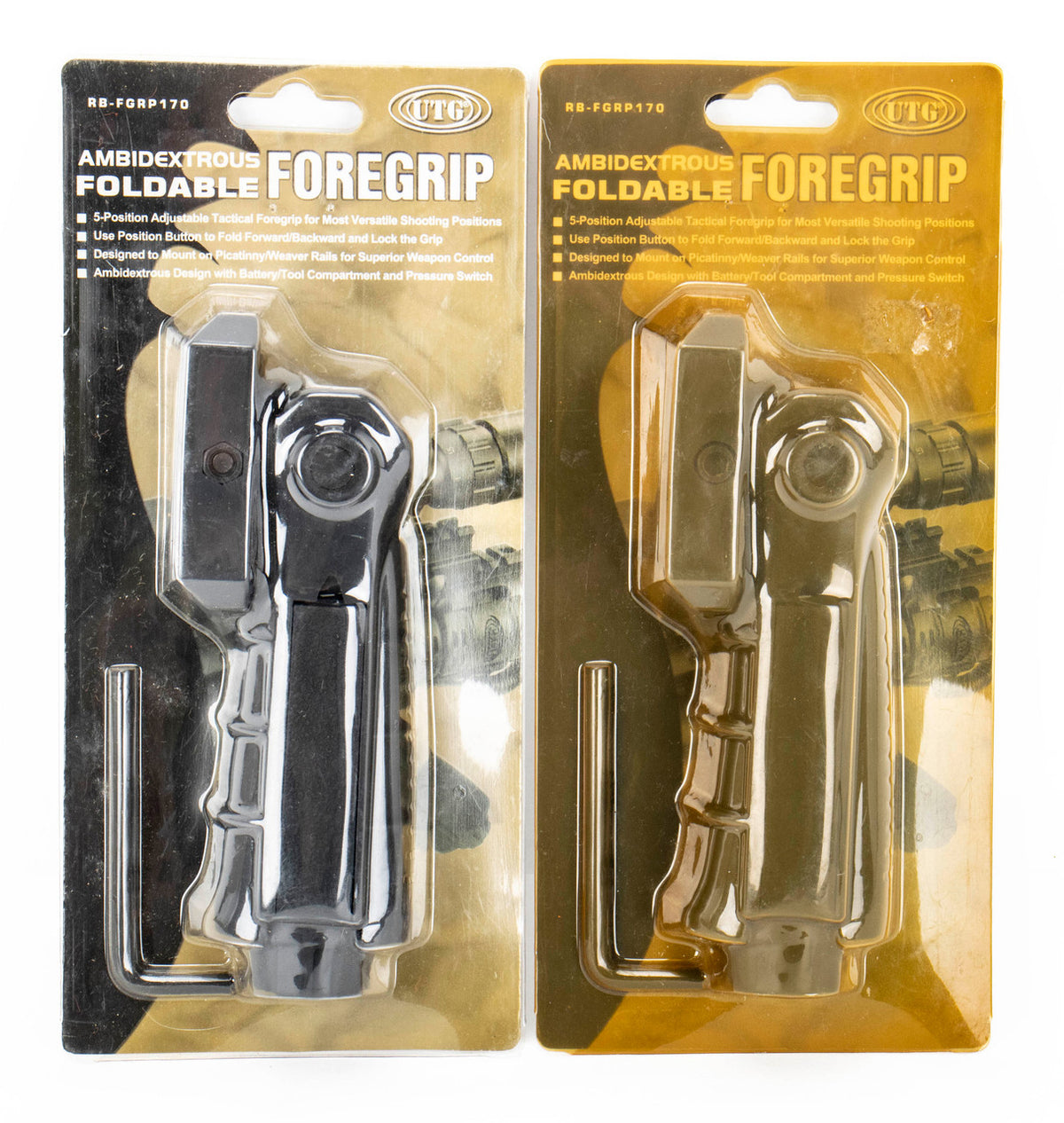 UTG Ambidextrous 5-position Foldable Foregrip - 2 Pack