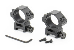 Sniper 1" Mid-Profile See-Thru Scope Rings w/ 4 Fasten Screws - 5 Pack
