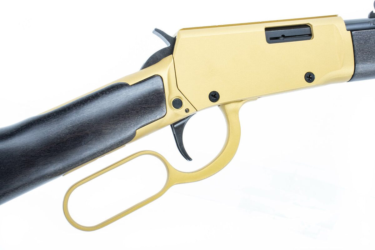 Rossi Rio Bravo 22LR 18" Polished Black Barrel Gold Finish Receiver Hardwood Stock