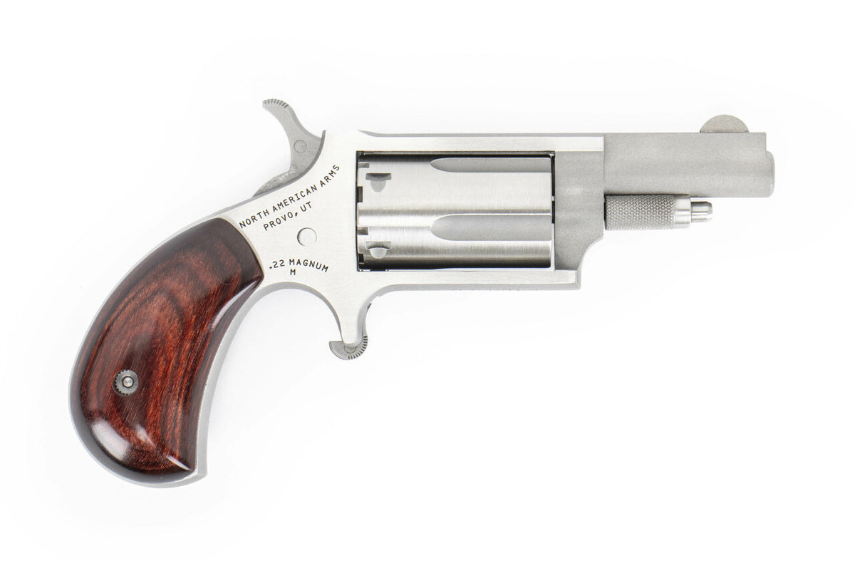 NAA 22M Mini-Revolver  22 Mag 5rd 1.63 Stainless Steel, Rosewood Grip