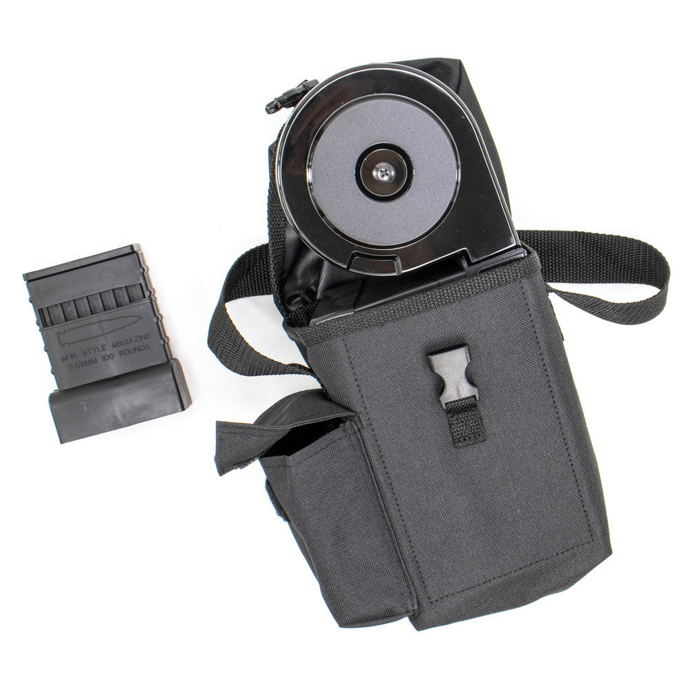RWB AR-15  100 Round Dual Drum Magazine .223 With Reinforced Feed Lips - Black/Black