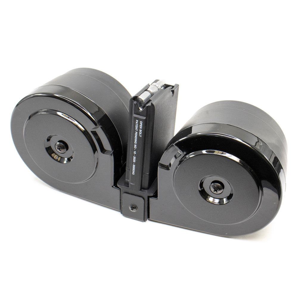 RWB AR-15  100 Round Dual Drum Magazine .223 With Reinforced Feed Lips - Black/Black
