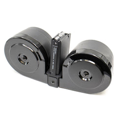 RWB AR-15  100 Round Dual Drum Magazine .223 With Reinforced Feed Lips - Black/Black