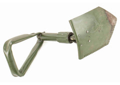 German Tri-Fold Entrenching Tool with OD Polymer Carrier - Surplus