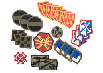 U.S. Military Insignia Patch Assortment – 25 New Shoulder Tabs & Unit Crests