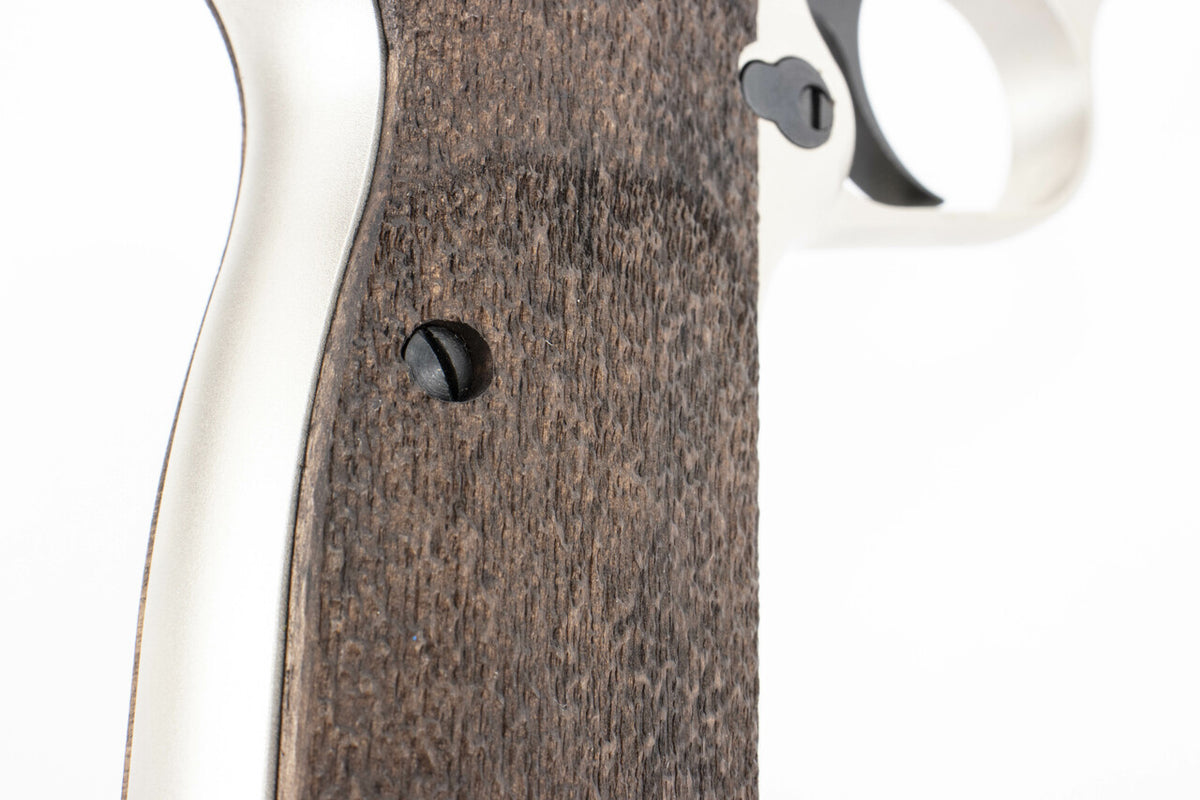 SDS Inglis P-35 9mm Luger 15+1 4.70" Stainless Barrel, Satin Nickel Steel Slide & Frame w/Beavertail, Picatinny Rail, G10 Grips