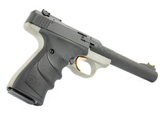 Browning Buck Mark Practical *CA Compliant 22 LR 10+1 5.50" Taper Bull Barrel Matte Black Serrated Steel Slide Matte Gray Aluminum Frame Black Ultragrip RX Grips