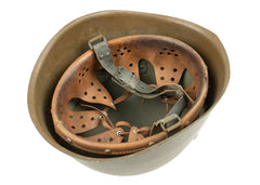 Italian M33 Steel Helmet - OD - Surplus