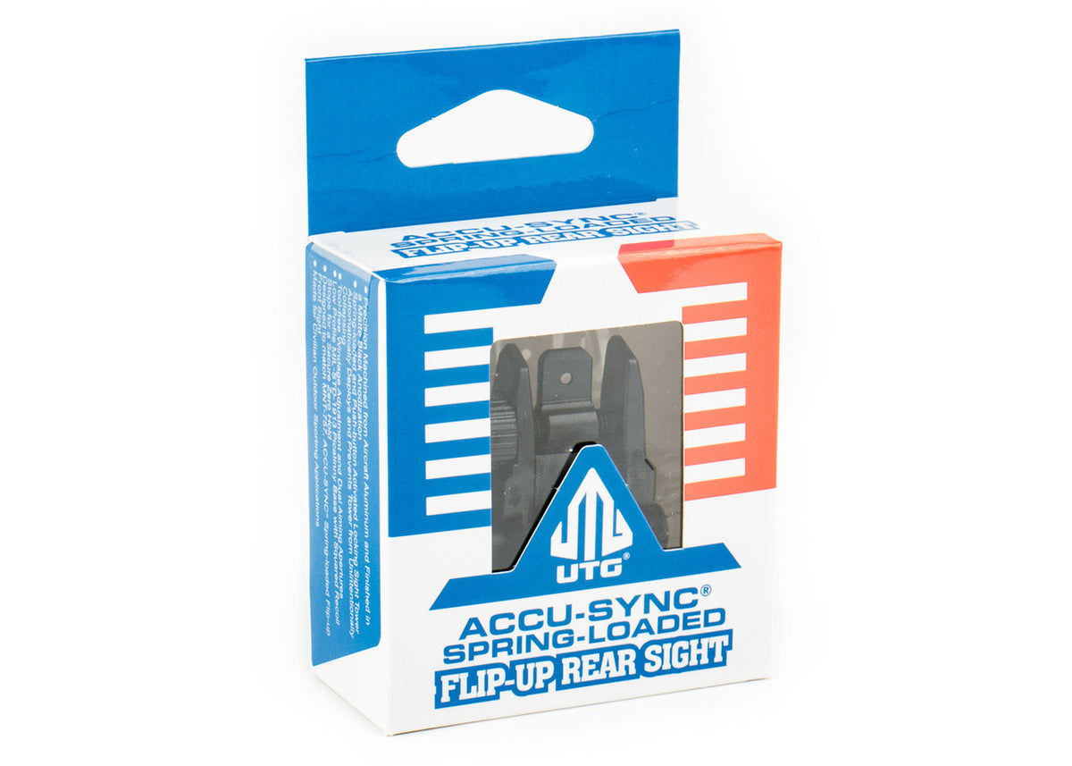 UTG Accu-Sync Spring-Loaded Flip-Up Rear Sight Picatinny - Black