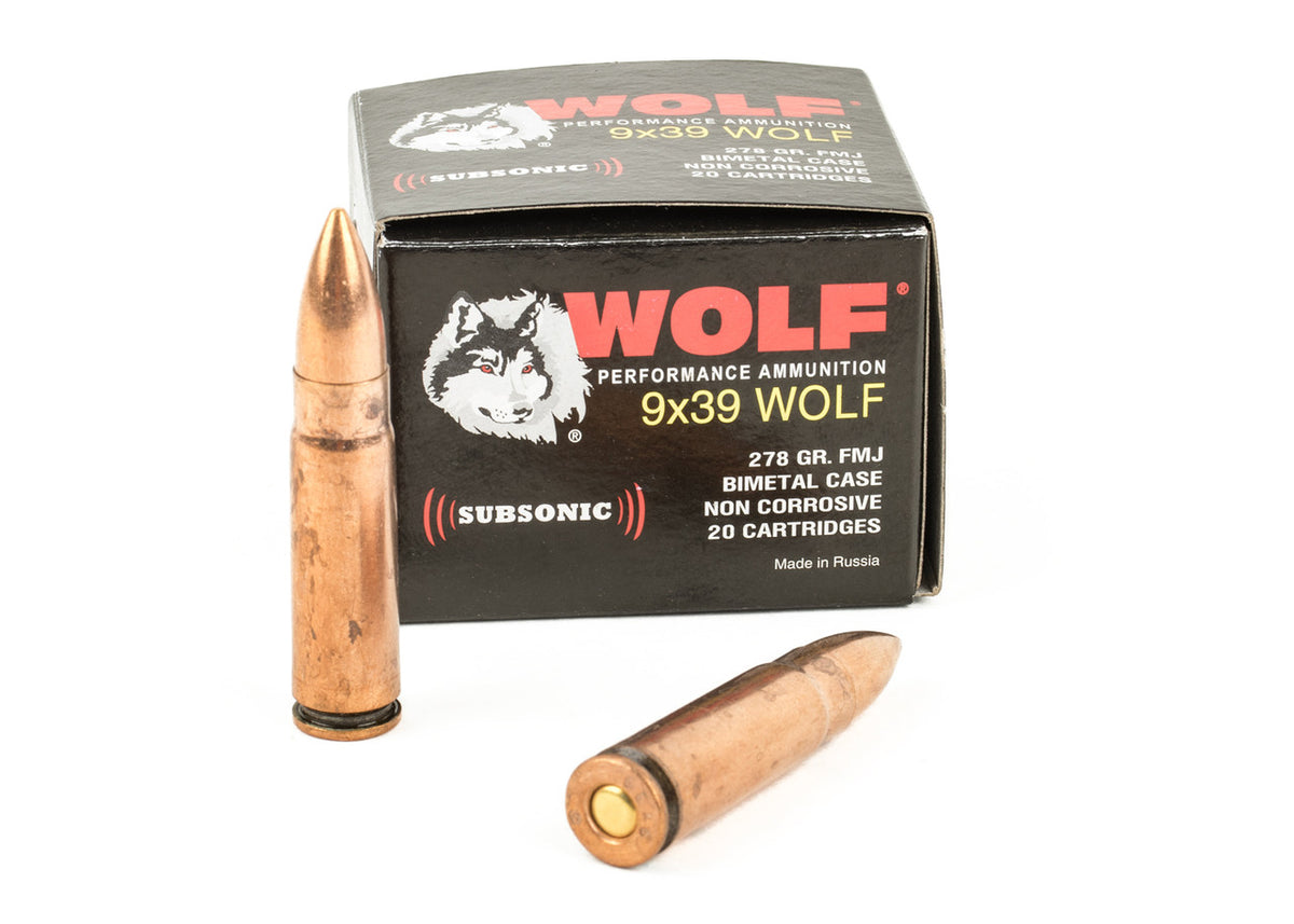 Wolf Subsonic 9x39mm 278 Grain FMJ - 20 Rounds