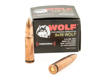 Wolf Subsonic 9x39mm 278 Grain FMJ - 20 Rounds