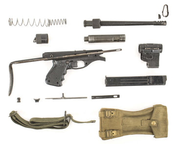 Belgian Vigneron M2 9mm Parts Kit with Intact 12.25" Barrel (Broken Sight) , 32 Rd Magazine, Pouch & Sling