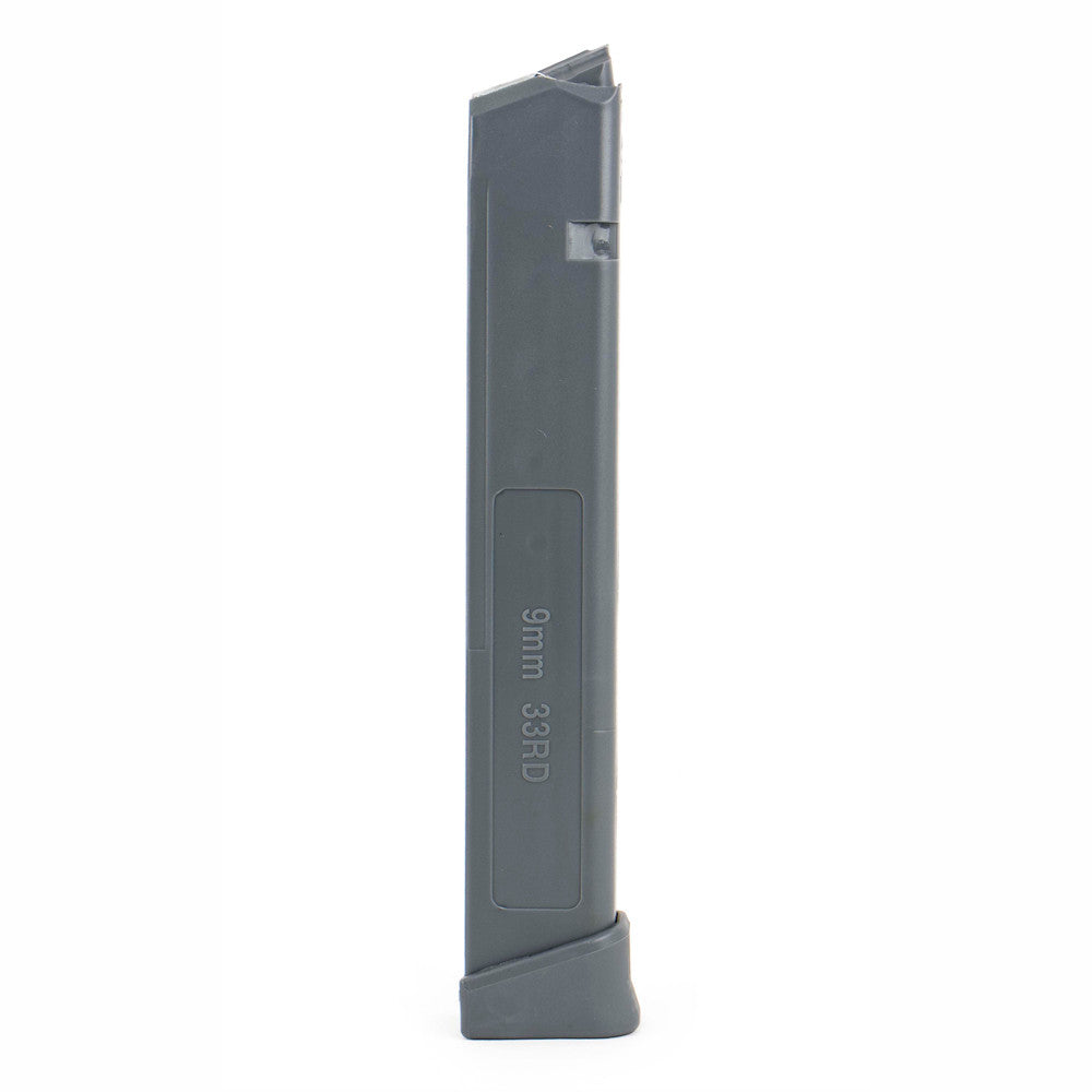 Glock Compatible 9mm 33rd BATTLESHIP GRAY Reinforced Steel Lined Polymer Magazine
