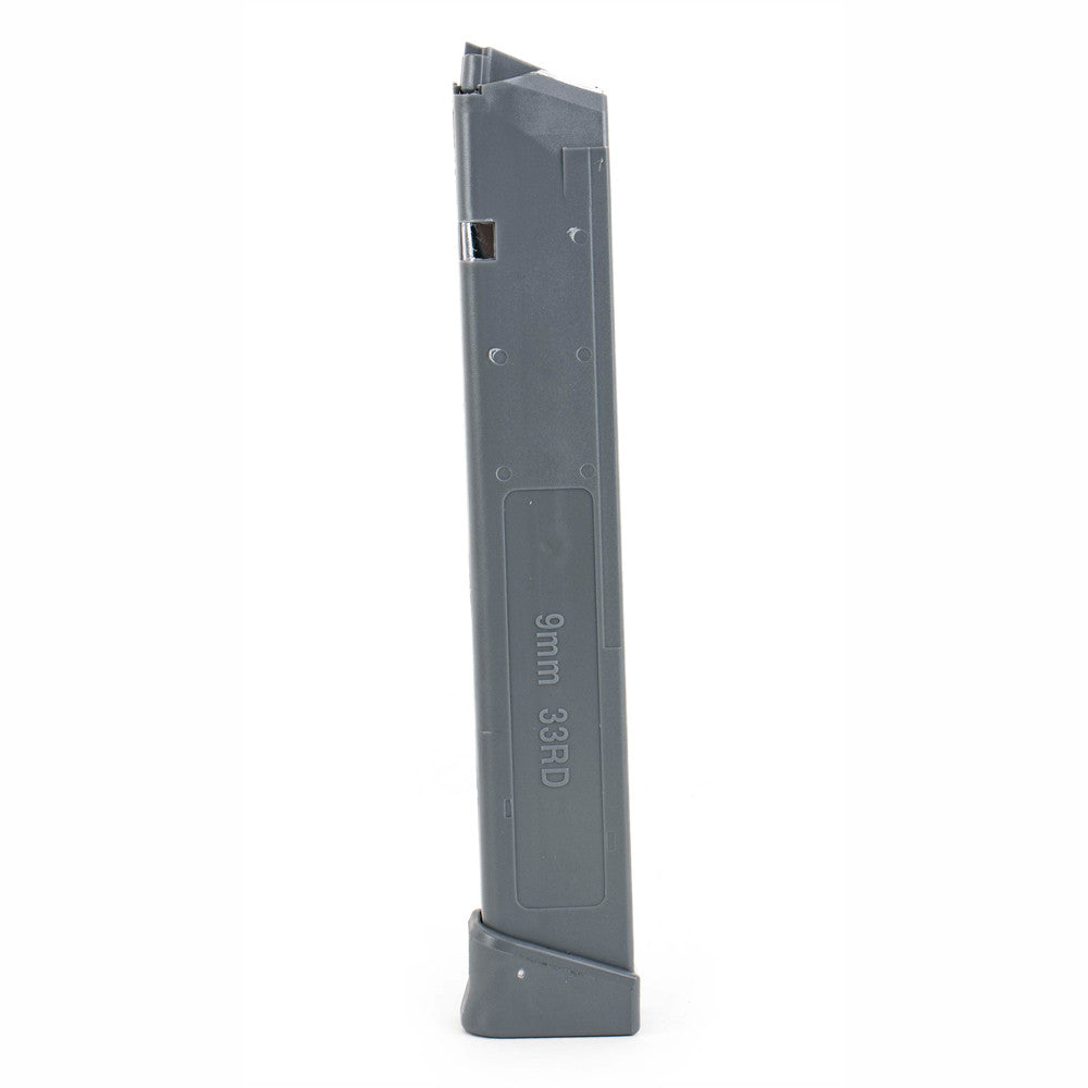 Glock Compatible 9mm 33rd BATTLESHIP GRAY Reinforced Steel Lined Polymer Magazine