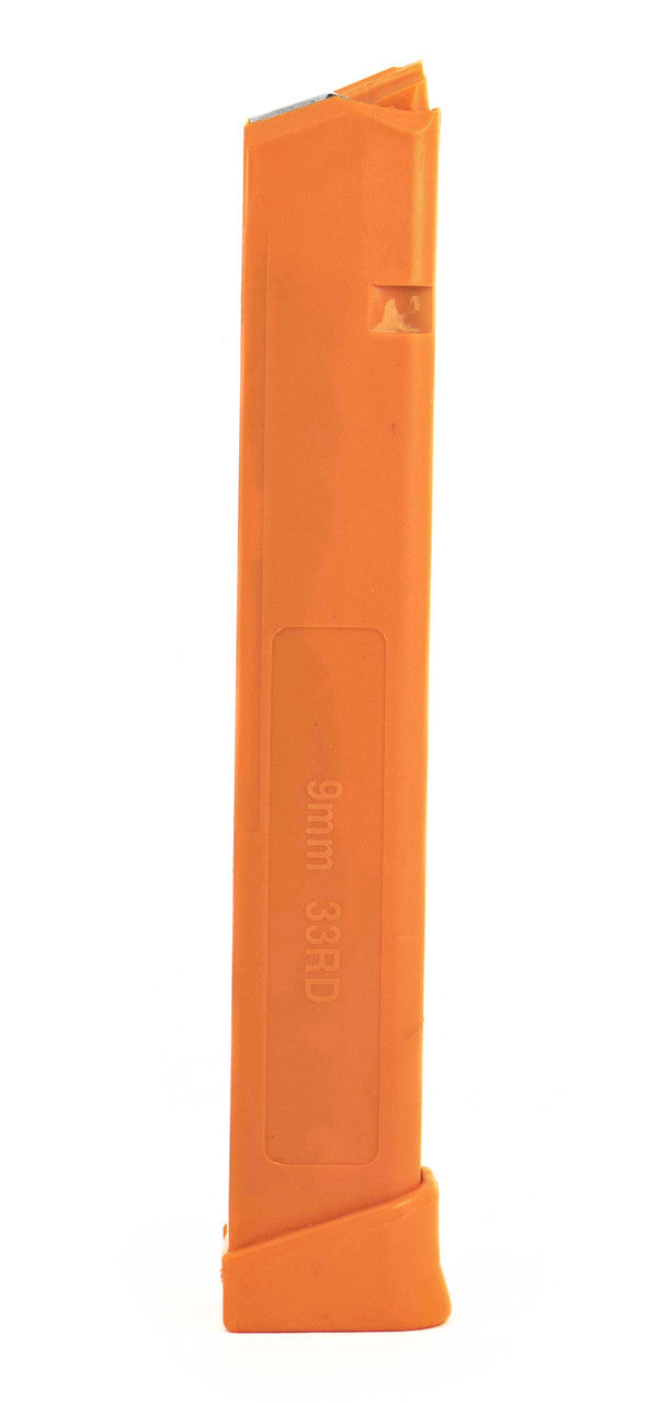 Glock Compatible 9mm 33rd ORANGE Reinforced Steel Lined Polymer Magazine