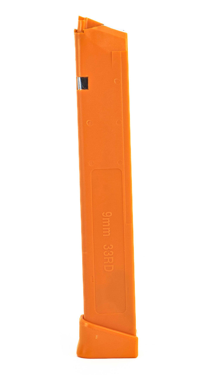 Glock Compatible 9mm 33rd ORANGE Reinforced Steel Lined Polymer Magazine