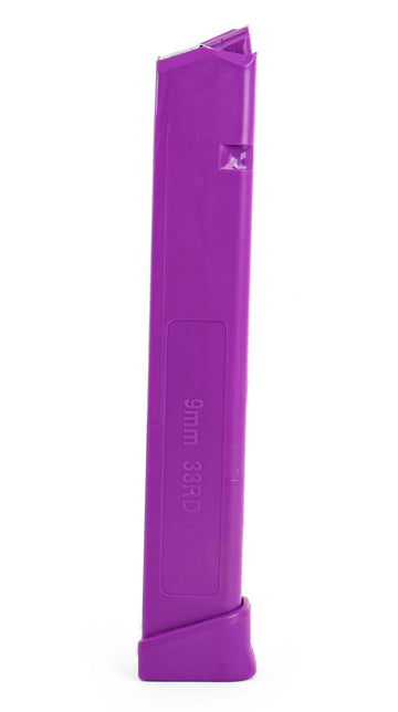 Glock Compatible 9mm 33rd PURPLE Reinforced Steel Lined Polymer Magazine