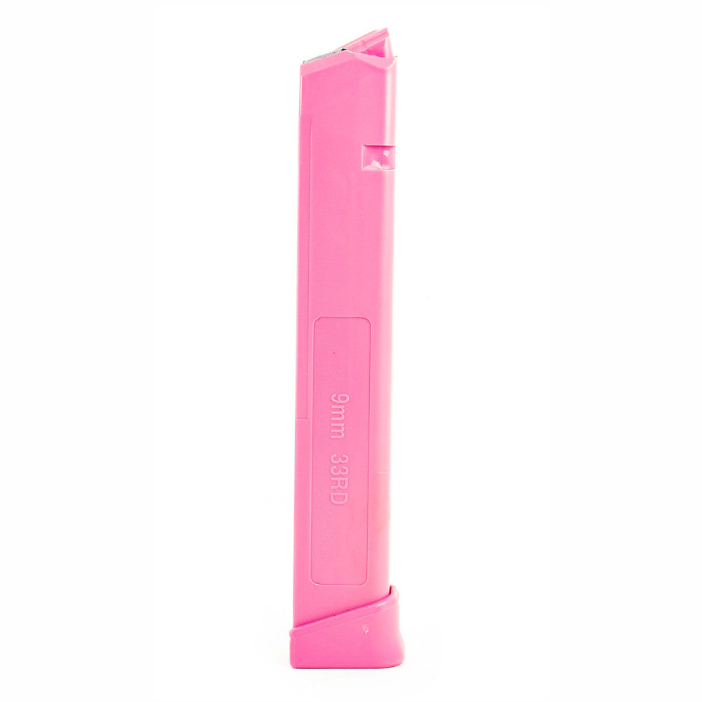 Glock Compatible 9mm 33rd PINK Reinforced Steel Lined Polymer Magazine