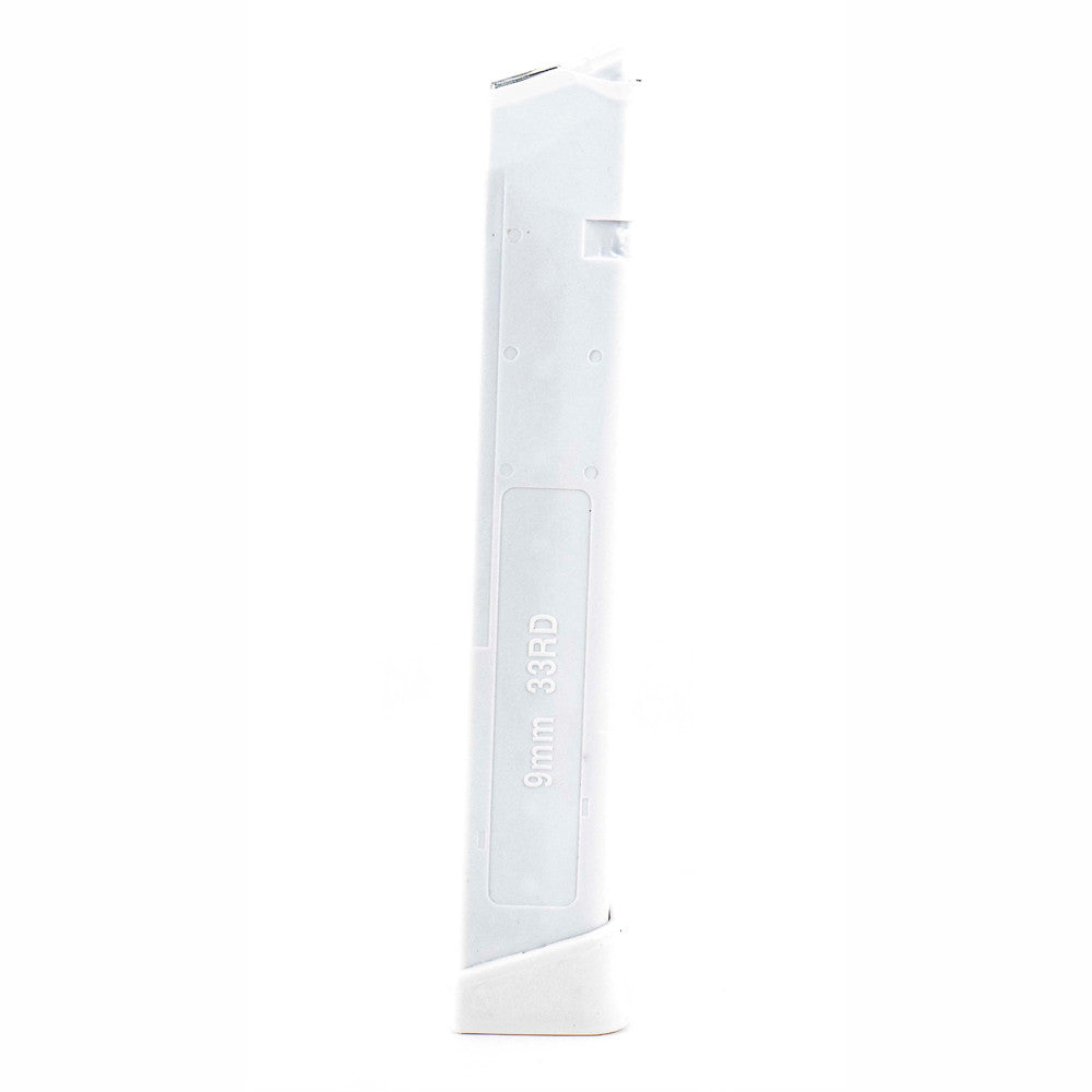 Glock Compatible 9mm 33rd WHITE Reinforced Steel Lined Polymer Magazine