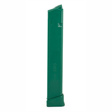 Glock Compatible 9mm 33rd GREEN Reinforced Steel Lined Polymer Magazine