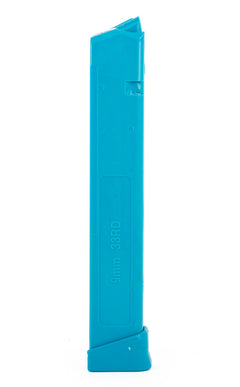 Glock Compatible 9mm 33rd ROBIN'S EGG BLUE Reinforced Steel Lined Polymer Magazine