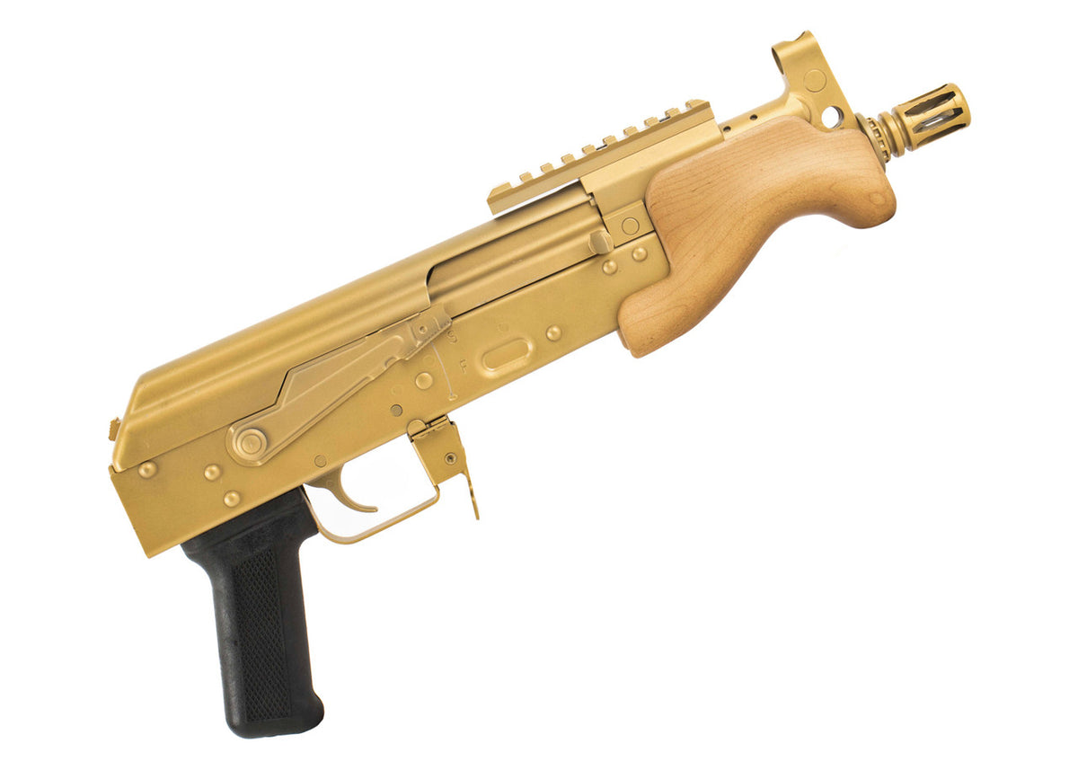 Century Arms Micro VSKA (US Made) 6.25" 7.62x39mm AK Pistol Gold Cerakote Blem with Blonde Handguard - HG5479-X