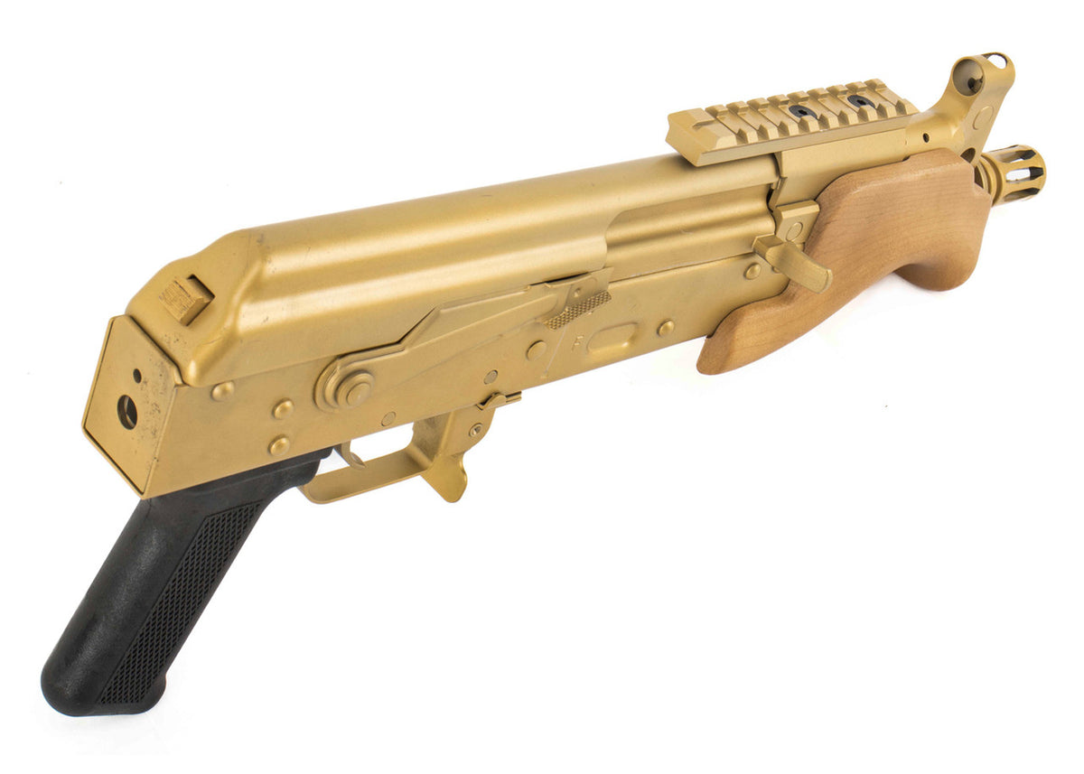 Century Arms Micro VSKA (US Made) 6.25" 7.62x39mm AK Pistol Gold Cerakote Blem with Blonde Handguard - HG5479-X
