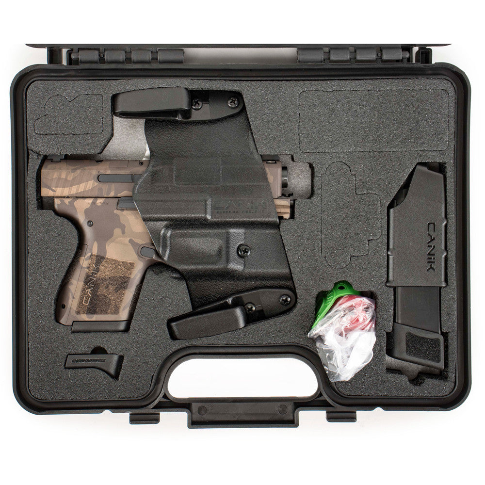 Canik METE MC9 3.18" 9mm Pistol Brown Woodland Camo - HG7620WBR-X