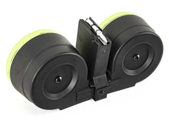 RWB AR-15  100rd Dual Drum Magazine .223 w/Reinforced Feed Lips - Black/Neon Green