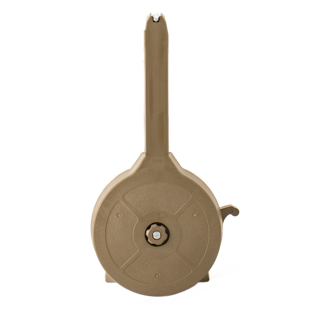 Glock 9mm 50rd Drum Magazine For All 9mm Glock Handguns - Color Desert Tan