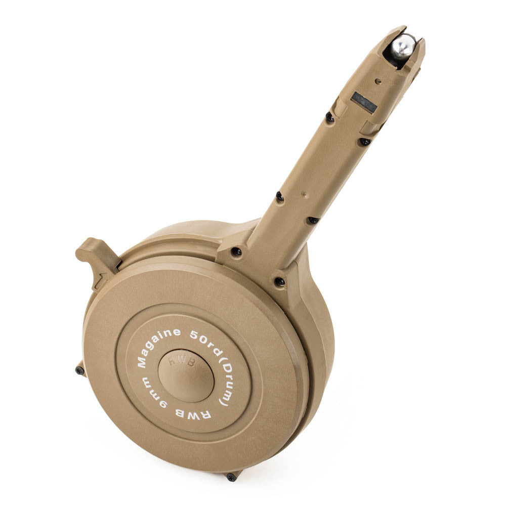 Glock 9mm 50rd Drum Magazine For All 9mm Glock Handguns - Color Desert Tan