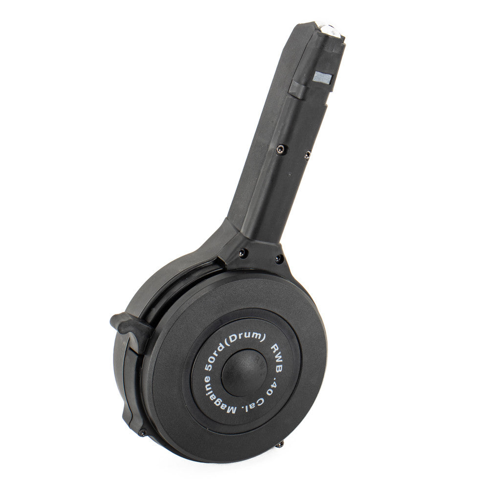 RWB 50rd .40 S&W Polymer Drum Magazine for Glock - Black
