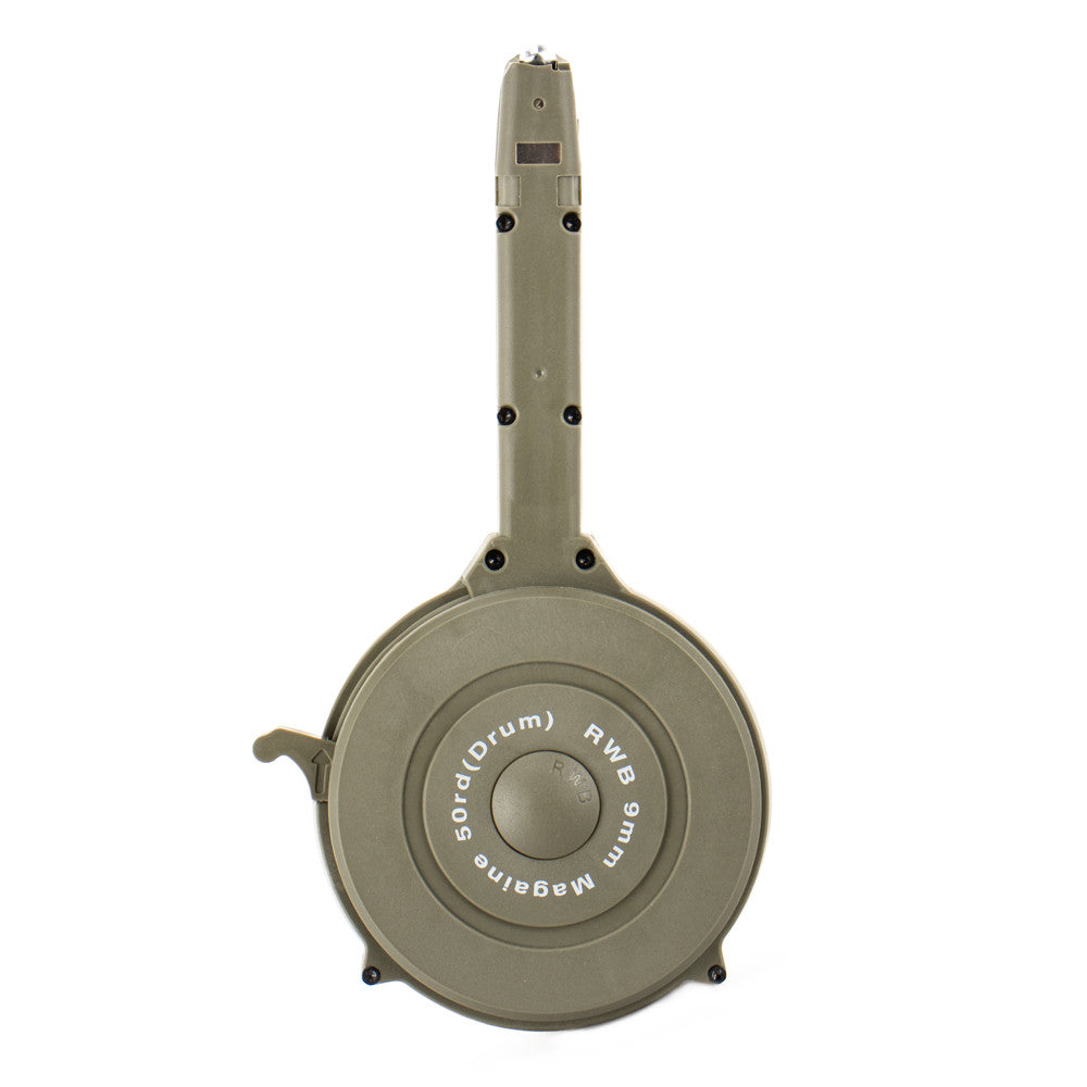 RWB 9mm 50rd Drum Magazine - Dark O.D. Green