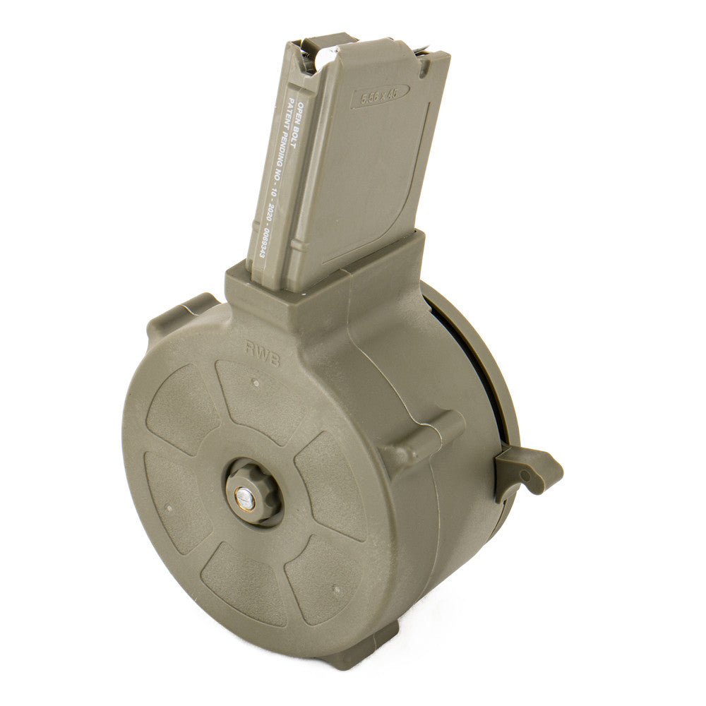 RWB AR-15 / M16 50rd Drum Magazine .223/5.56 - Black/OD Green/Tan