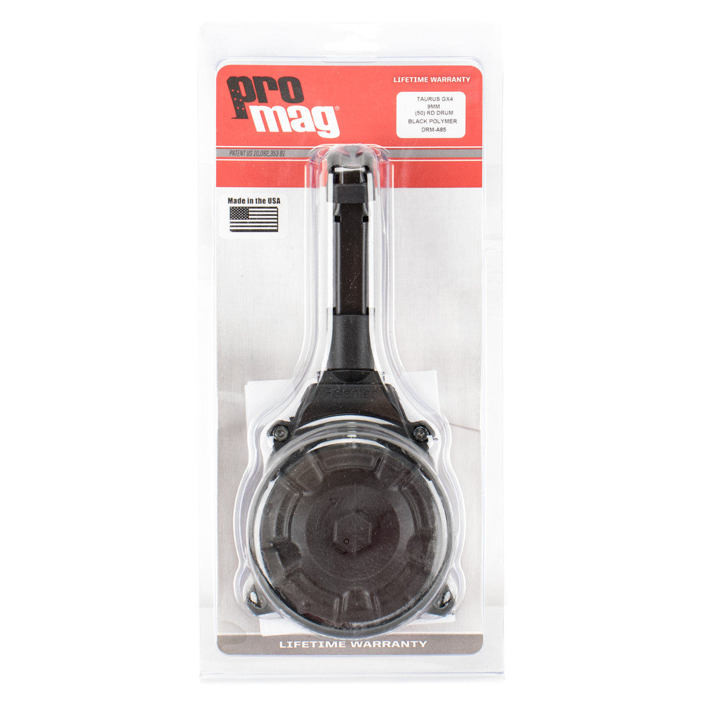 PROMAG MAGAZINE TAURUS GX4 9MM 50RD DRUM BLACK POLYMER