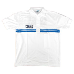 French White Short Sleeve Police Shirt - New