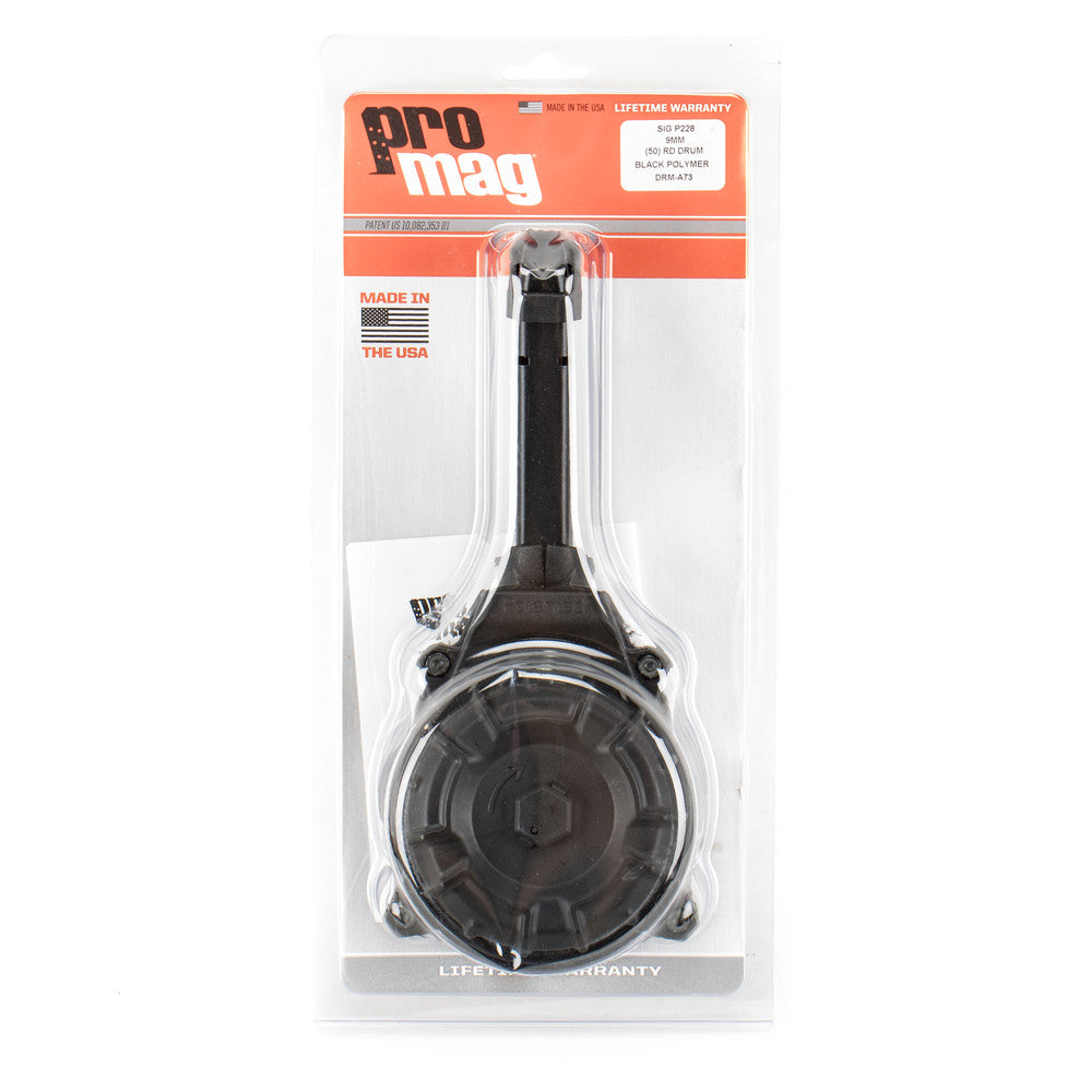 PROMAG MAGAZINE SIG P228 9MM 50RD DRUM BLACK POLYMER