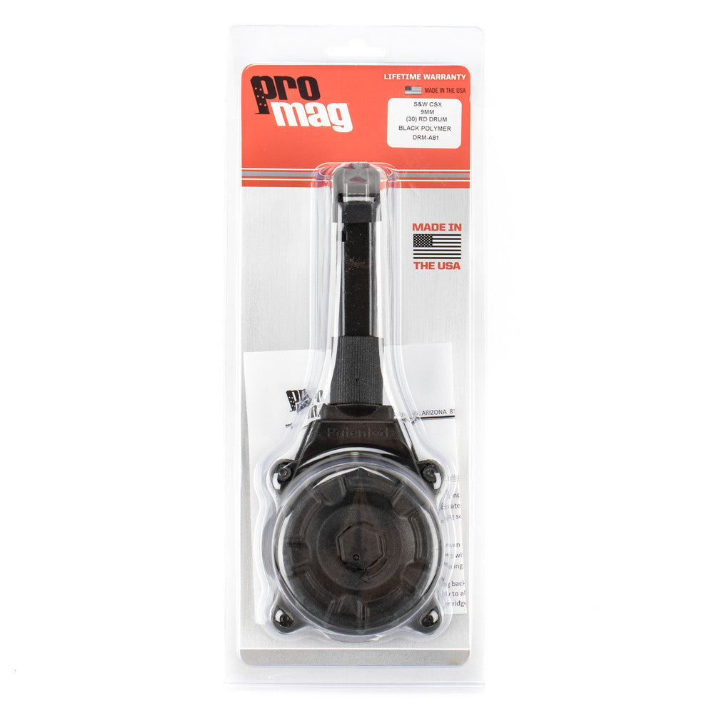 PROMAG MAGAZINE S&W CSX 9MM 30RD DRUM BLACK POLYMER