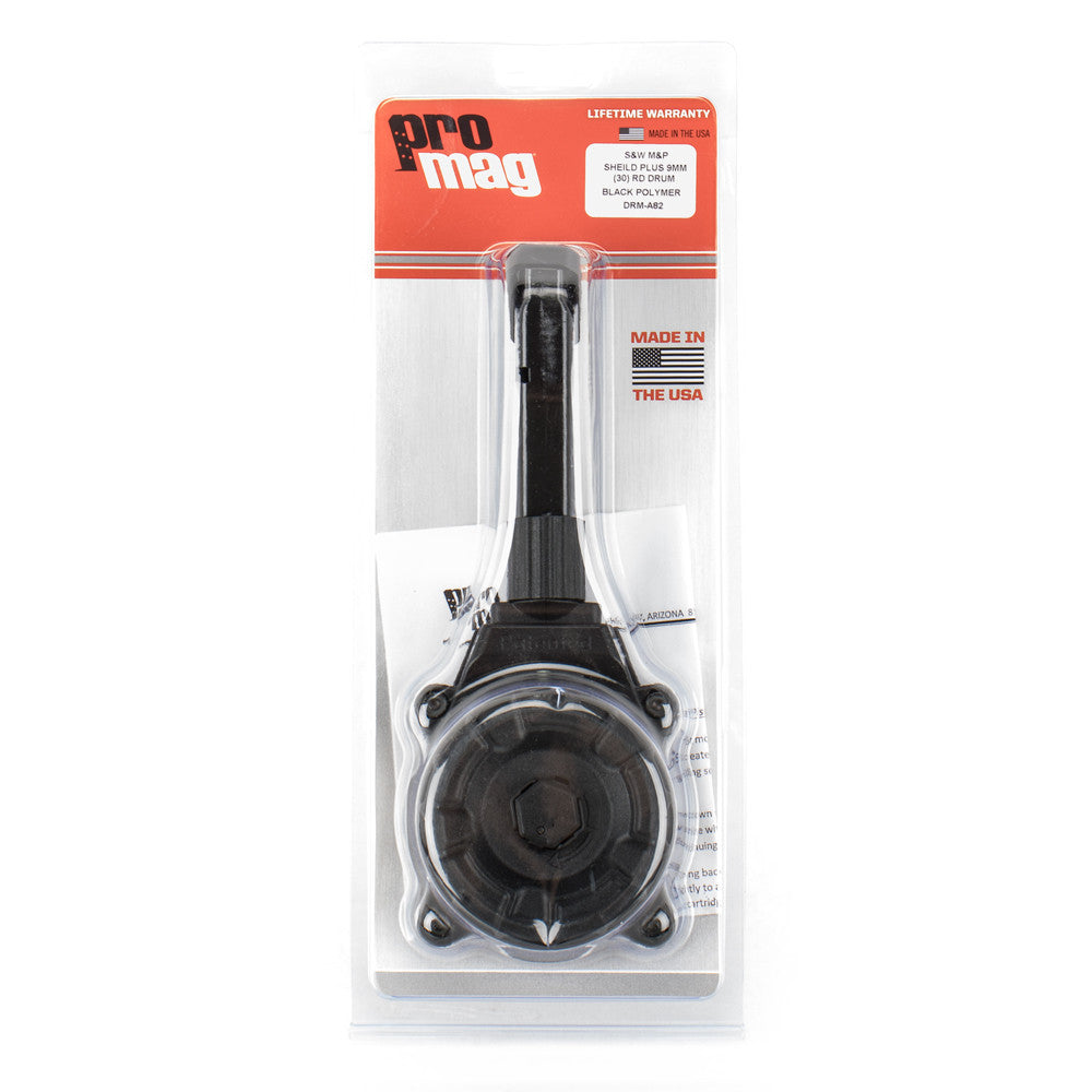 PROMAG MAGAZINE S&W SHIELD PLUS 9MM 30RD DRUM BLACK POLY