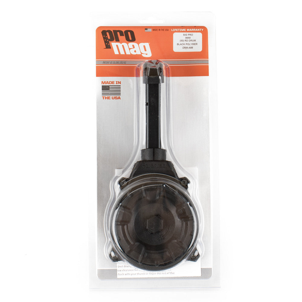 PROMAG MAGAZINE SIG PRO 9MM 50RD DRUM BLACK POLYMER