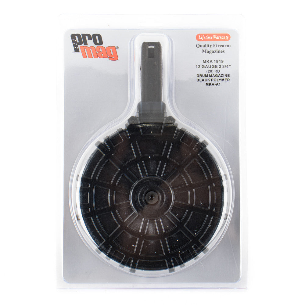 ProMag Akdal 12ga 2.75 20rd Black Polymer Drum