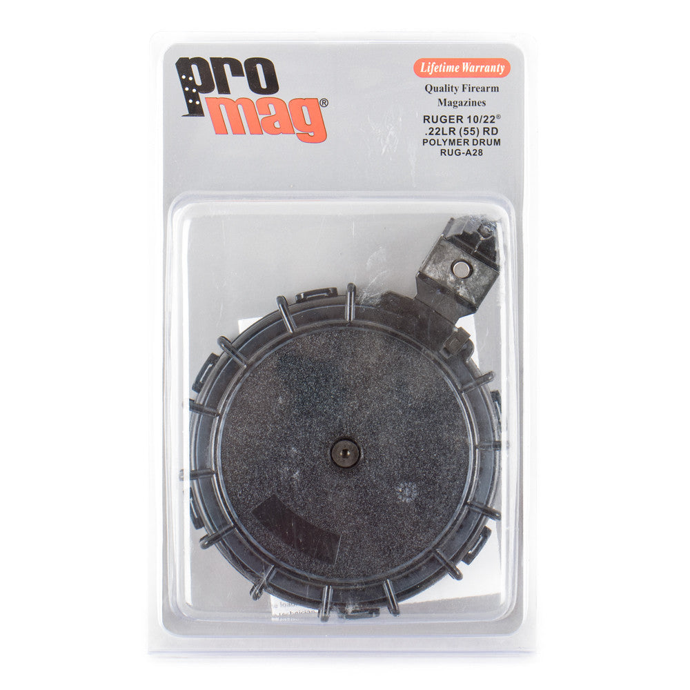 ProMag Ruger 22 LR 10/22 55rd, Charger Smoke Polycarbonate Drum