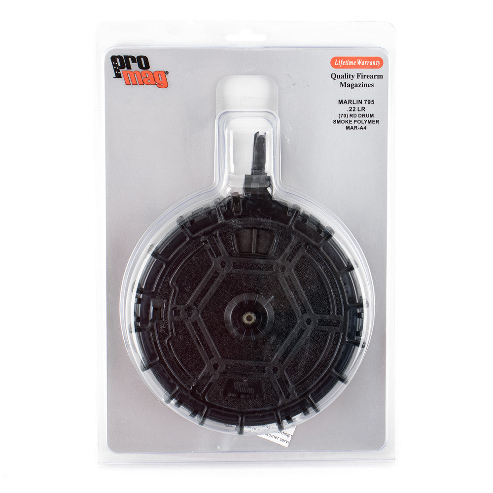 ProMag Marlin 795 .22 LR Drum Magazine 70 Rounds Polymer Smoke