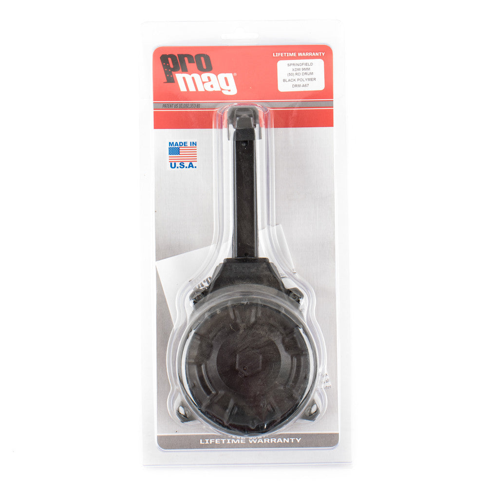 PRO MAG MAGAZINE SPRINGFIELD XDM 9MM 50RD DRUM BLACK POLY