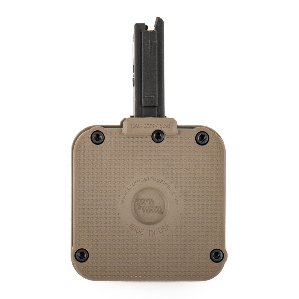 PRO MAG MAGAZINE AR-15 .223 65RD DRUM FDE POLYMER