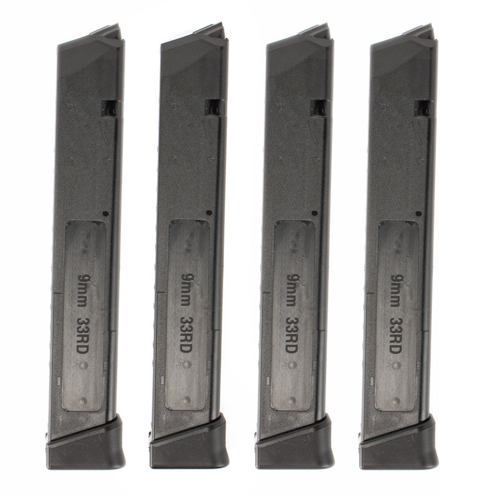 IMG Glock 17-19 & 26 9mm 33rd Detachable Polymer Magazine - 4 Pack